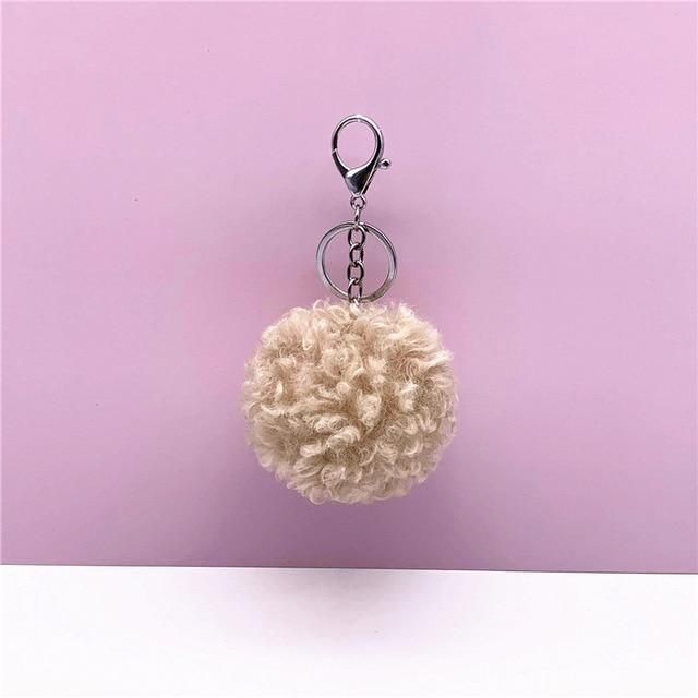 New Curly cute Fur Key chain Car plush Keychain Pom-Pom bag pendant creative gift jewelry accessories pendant