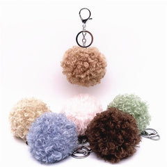 New Curly cute Fur Key chain Car plush Keychain Pom-Pom bag pendant creative gift jewelry accessories pendant