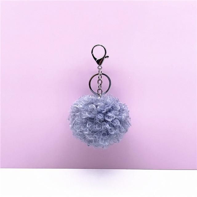 New Curly cute Fur Key chain Car plush Keychain Pom-Pom bag pendant creative gift jewelry accessories pendant