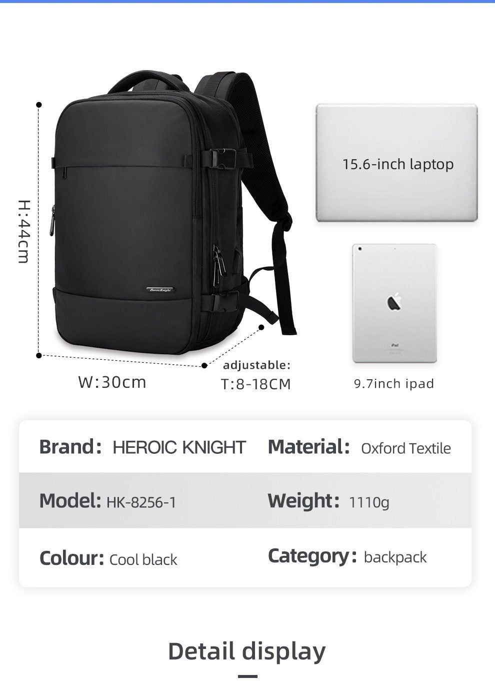 Oxford Polyester Black Cool Backpacks For  #MR9076