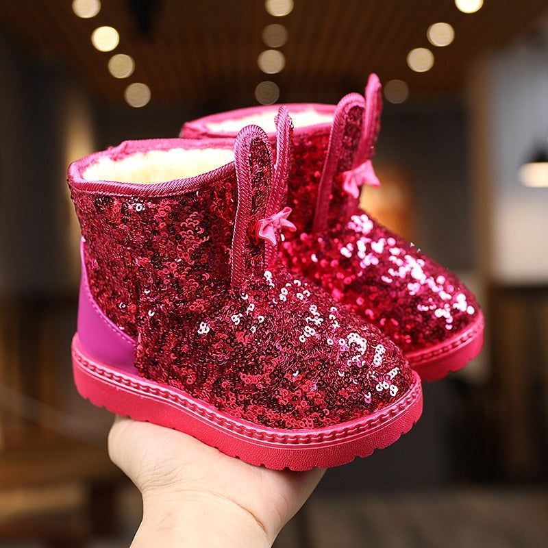 Princess Glitter Ankle Boots Children Girl Casual Shoes AS0112