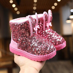 Princess Glitter Ankle Boots Children Girl Casual Shoes AS0112