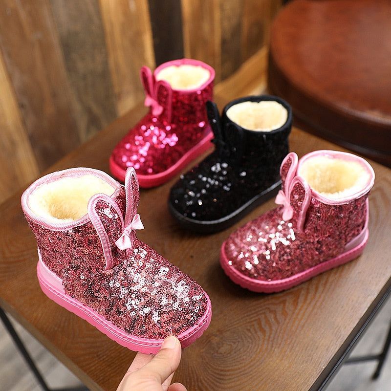 Princess Glitter Ankle Boots Children Girl Casual Shoes AS0112