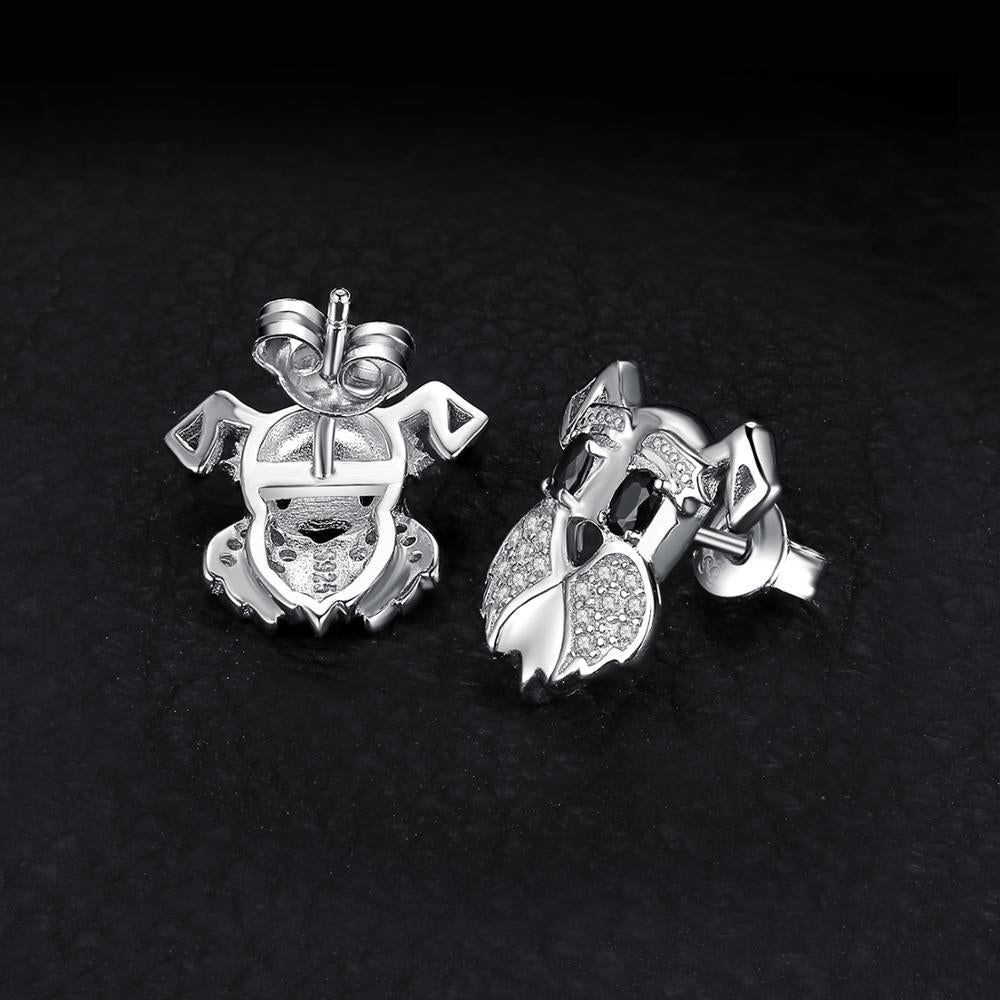 Schnauzer Dog 925 Sterling Silver Stud Earrings Charm Jewelry JOS0123