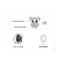 Schnauzer Dog 925 Sterling Silver Stud Earrings Charm Jewelry JOS0123