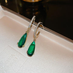 Shiny Crystal Water Drop Modelling Earrings: RN122 Charm Jewelry