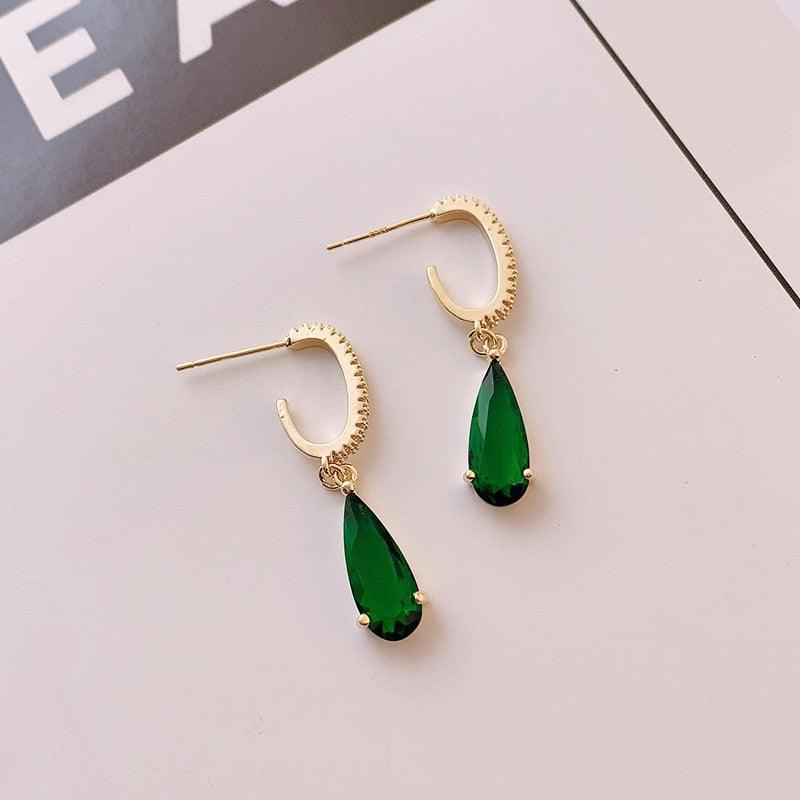 Shiny Crystal Water Drop Modelling Earrings: RN122 Charm Jewelry