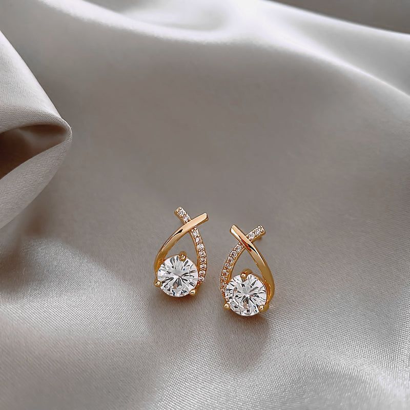 Shiny Zircon Mini Earrings Charm Jewelry XYS0245 Korean