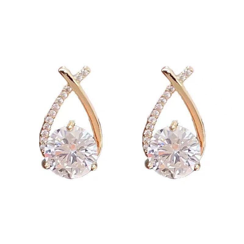 Shiny Zircon Mini Earrings Charm Jewelry XYS0245 Korean