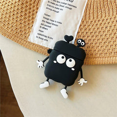 Silicone Earphone Case for Airpods 1, 2, and Pro 2 & 3: Cute 3D Black Earpods Cover