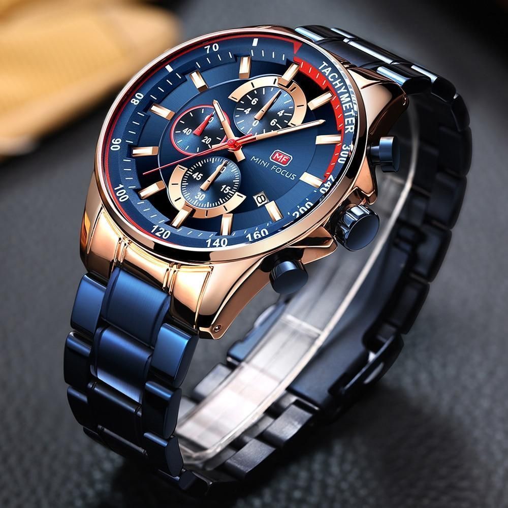 Simple Cheap Watches For  Quartz Blue Stainless Steel  CWS0209