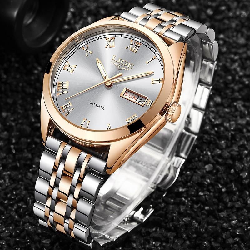 Simple Cheap Watches For Women Waterproof Gold Quartz Stainless Steel 2021