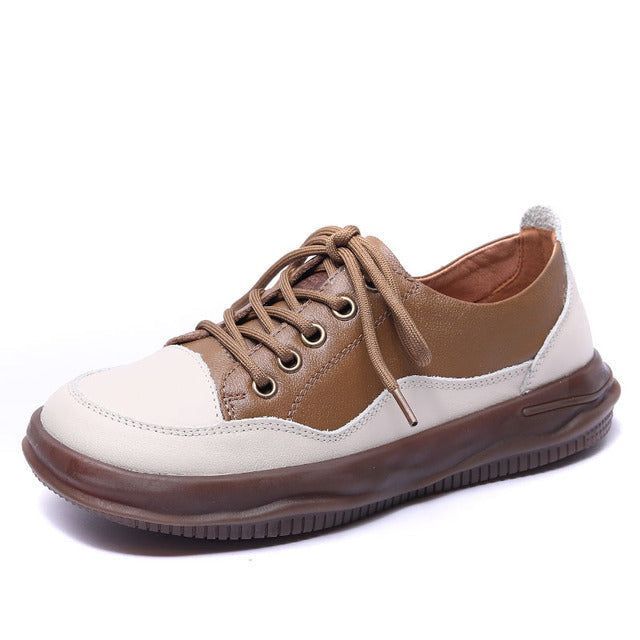 Soft Leather Flat  Casual Shoes GRCL0231 Handmade Sneakers