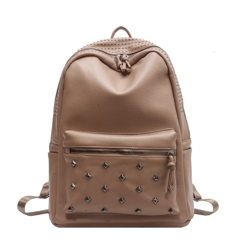 Soft Leather School Bags - Teenager Cool Backpack WV100