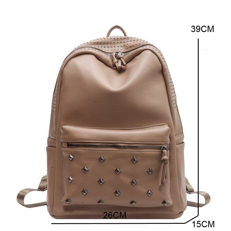 Soft Leather School Bags - Teenager Cool Backpack WV100