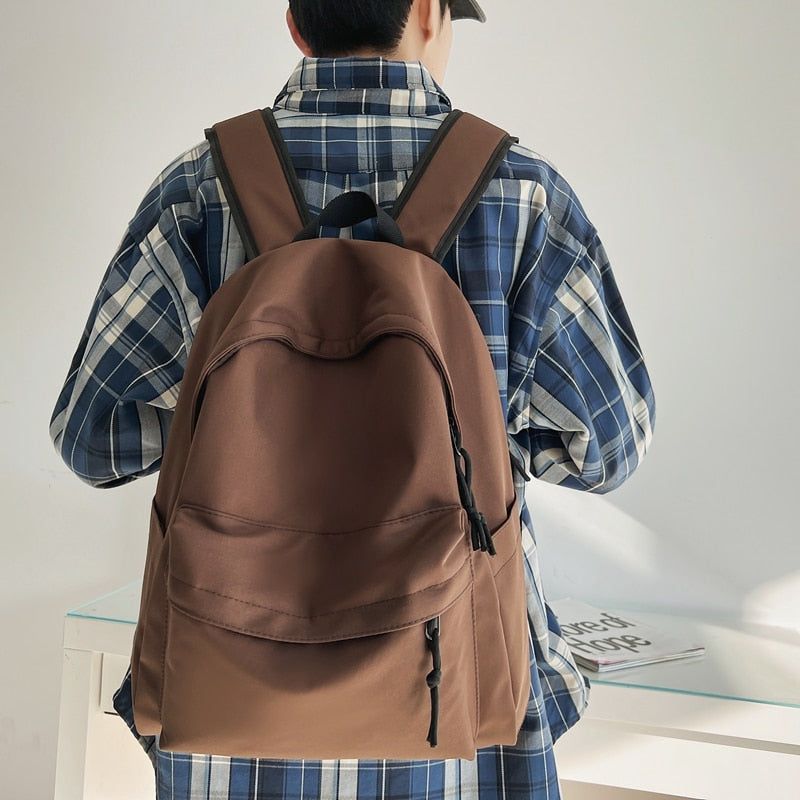 Solid Large-Capacity Cool Backpack QD132 - School Shoulder Bag