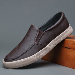 Solid Loafers Leather Soft Brown  Casual Shoes 0479