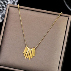 Stainless Steel Necklaces Charm Jewelry NCJSO49 Unique Geometric Stripe