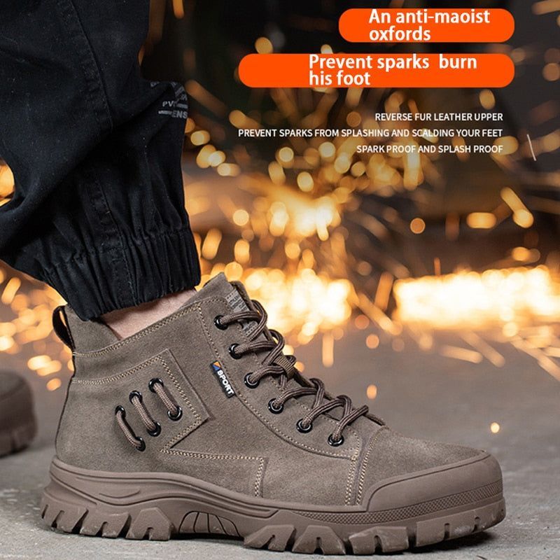 Suede Cowhide Work Safety Boots-anti Smashing  Casual Shoes KWCS38