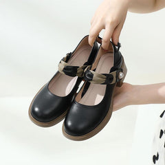 TC149  Handmade Leather Thick Platform Casual Shoes