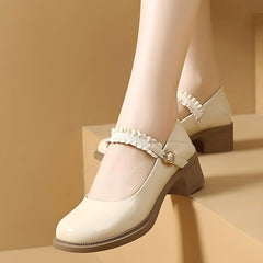 TL229  Casual Shoes: Patent Leather with Thick Soles and High Heels