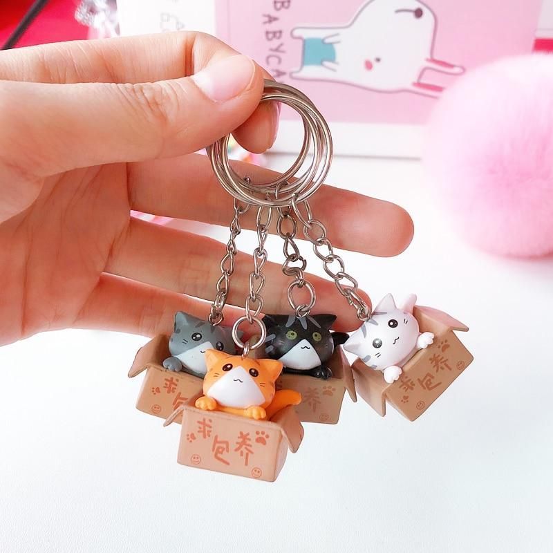 Cute Cat Box Unique Keychain for Bags, Suitable for all Genders - A009