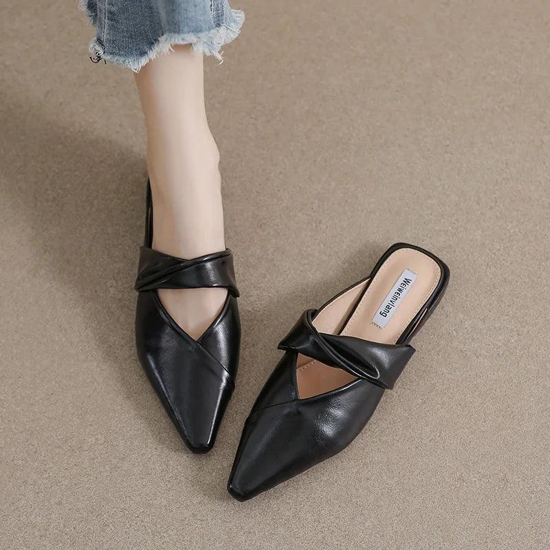 W608-1  Casual Flat Shoes: Outdoor Mule and Office Slipper