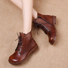 Casual Shoes 2021 Genuine Leather British Retro Motorcycle Short Boots