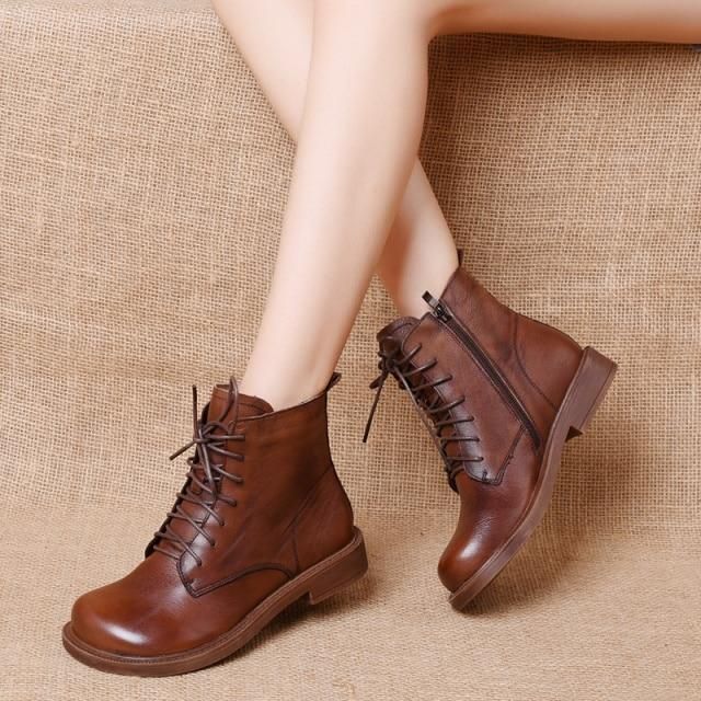 Casual Shoes 2021 Genuine Leather British Retro Motorcycle Short Boots