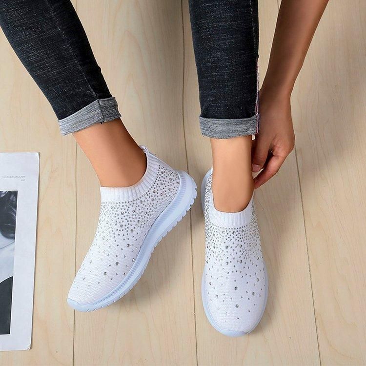 Casual Shoes Breathable Mesh Flat Bling Sneakers #06-LYD274