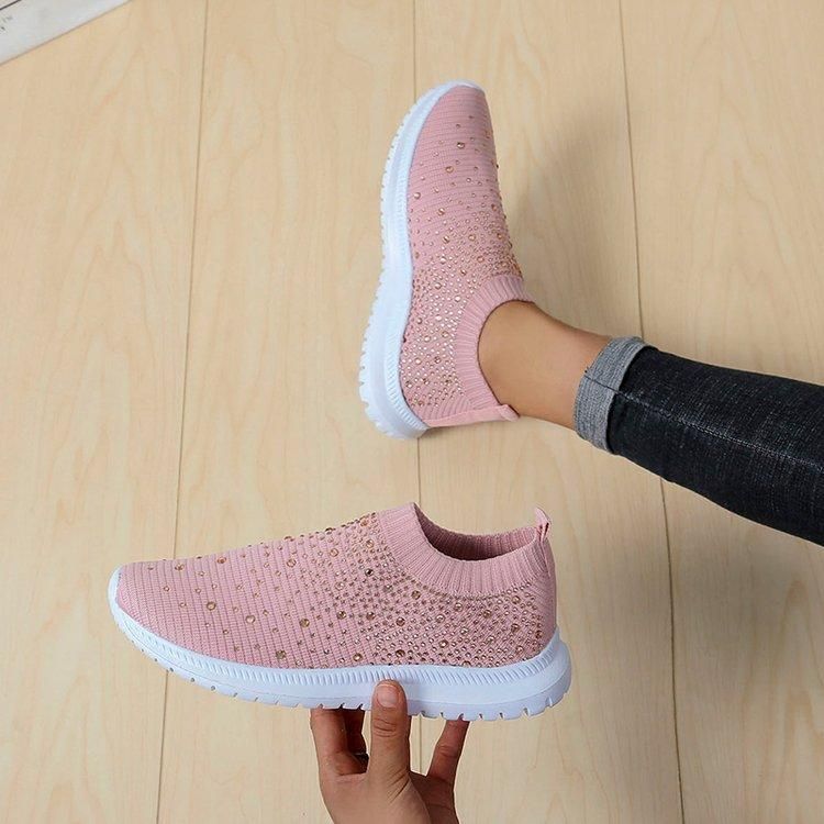 Casual Shoes Breathable Mesh Flat Bling Sneakers #06-LYD274