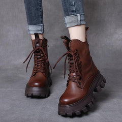 Casual Shoes Brown Leather Warm Comfortable Boots DJ5273