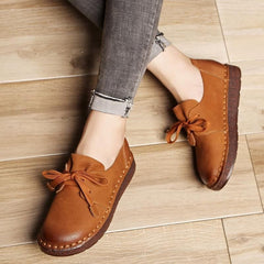 Casual Shoes Brown Loafers Lace-up Flats MN0312