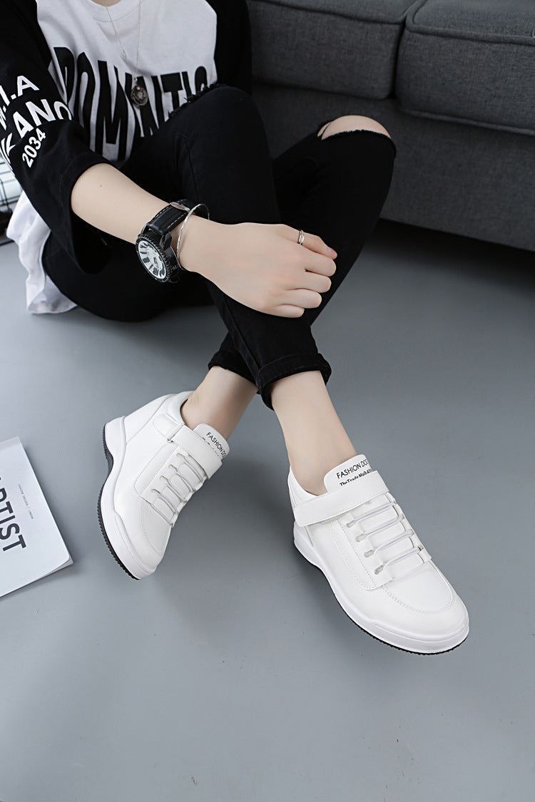 Casual Shoes DOS0444 Wedge Hidden Heels White Sneakers