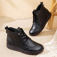 Casual Shoes EJ910 - Waterproof Leather Fur Ankle Boots