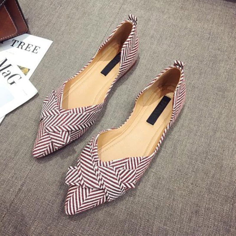 Casual Shoes Flat Comfortable Striped Breathable Footwear P58