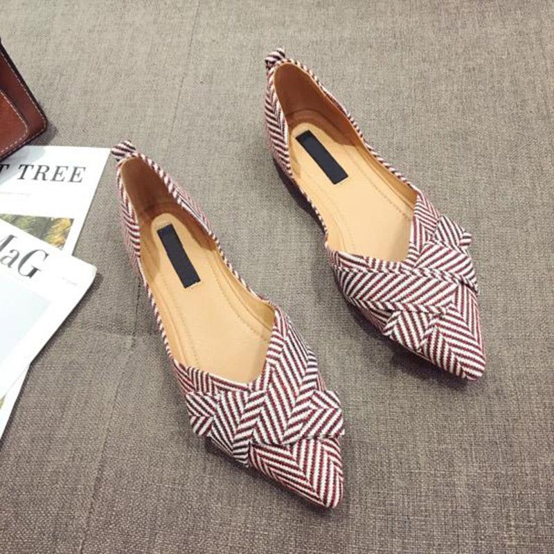 Casual Shoes Flat Comfortable Striped Breathable Footwear P58