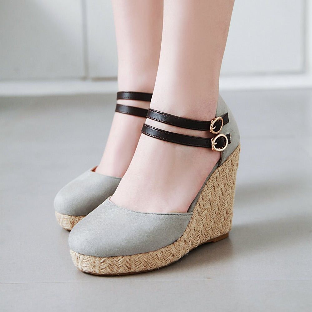 Casual Shoes: Gladiator High Heels Wedge Sandals SS0145