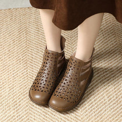 Casual Shoes: GP108 Hollow Flat Leather Sandals Boots