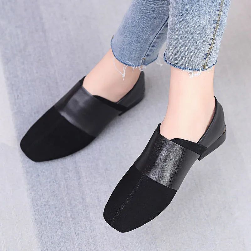 Casual Shoes GRCL0324 Black Leather Soft Pumps Flats