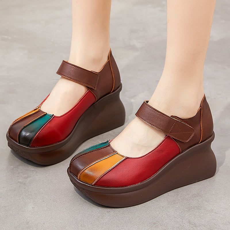 Casual Shoes GRCL0420 Leather Thick Wedges Heels