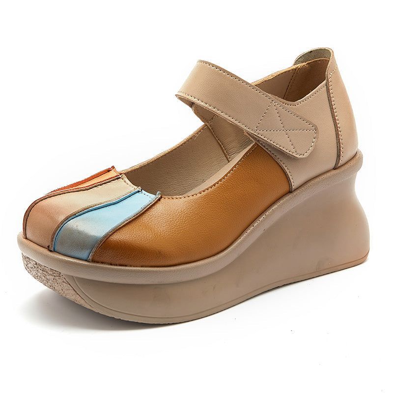 Casual Shoes GRCL0420 Leather Thick Wedges Heels