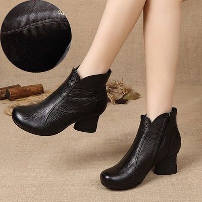 Casual Shoes GRCL08 Waterproof Leather Ankle Boots