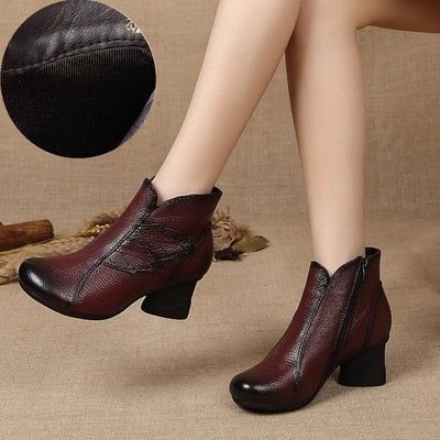 Casual Shoes GRCL08 Waterproof Leather Ankle Boots