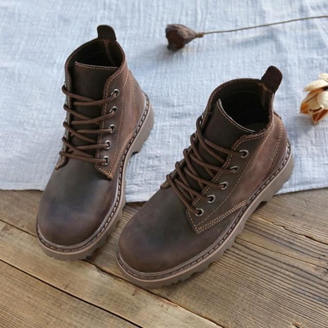 Casual Shoes Handmade Leather Ankle Boots MGLS303