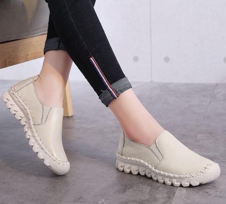 Casual Shoes Handmade Leather Soft Flat Loafers 823