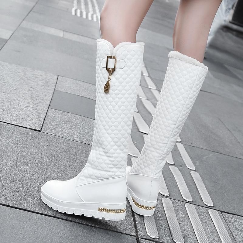 Casual Shoes Knee High Boots Leather  #Y496