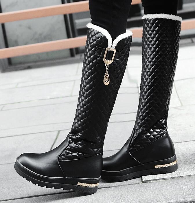 Casual Shoes Knee High Boots Leather  #Y496