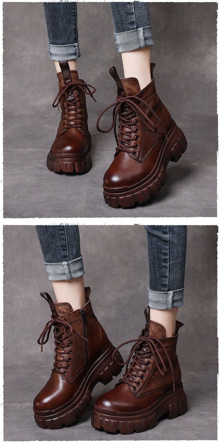 Casual Shoes Leather Brown Ankle Boots DJ1338