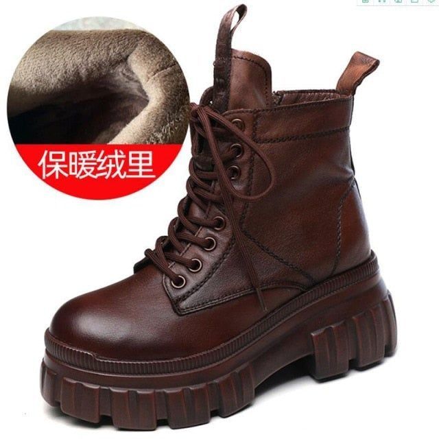 Casual Shoes Leather Brown Ankle Boots DJ1338